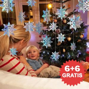 12x 3D holografické sněhové vločky | HOLOFLAKE