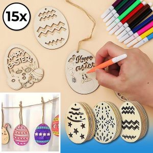Velikonoční dřevěná vajíčka (15ks) | EGGNAMENTIFY