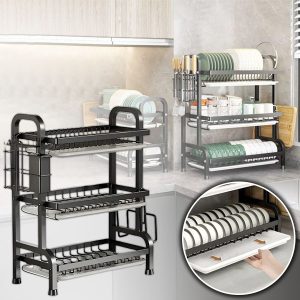 Chytrý vícevrstvý stojan na nádobí pro rychlé a efektivní sušení nádobí | DRYSTACK